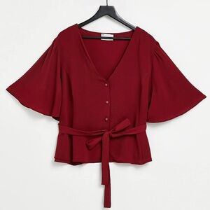 ASOS Burgundy Button-Down Blouse